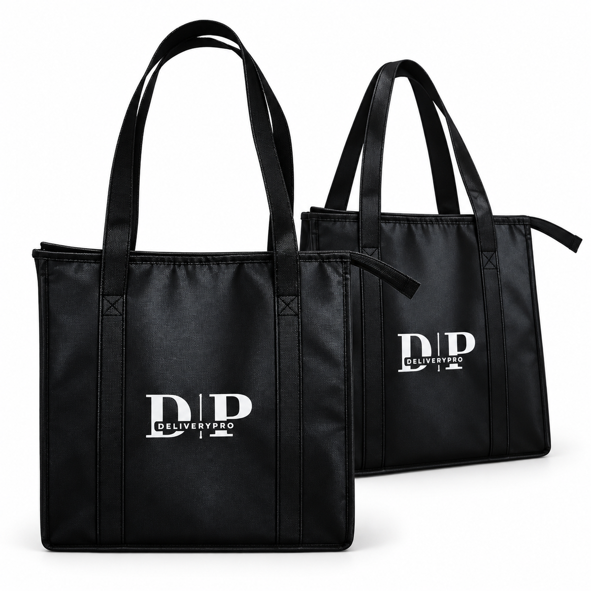 Two DeliveryPro insulated food delivery tote bags shown together as a 2-pack on a white background.