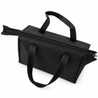Close-up of the top zipper area on the DeliveryPro insulated food delivery tote bag showing the zippered closure and upper construction