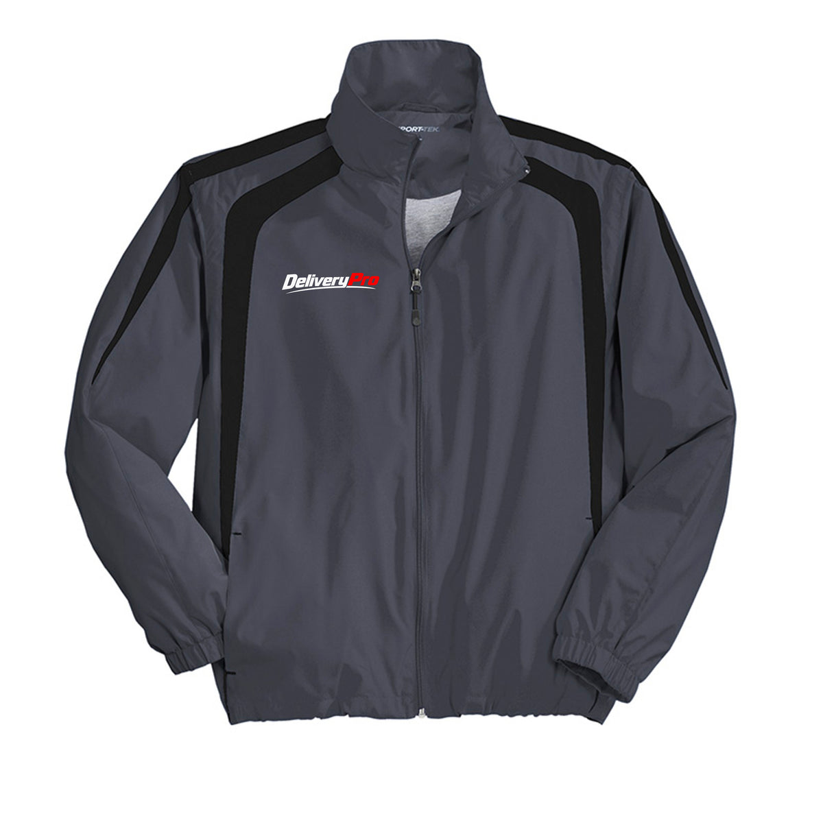DeliveryPro Men's Colorblock Driver Jacket in Graphite Grey and Black - front view