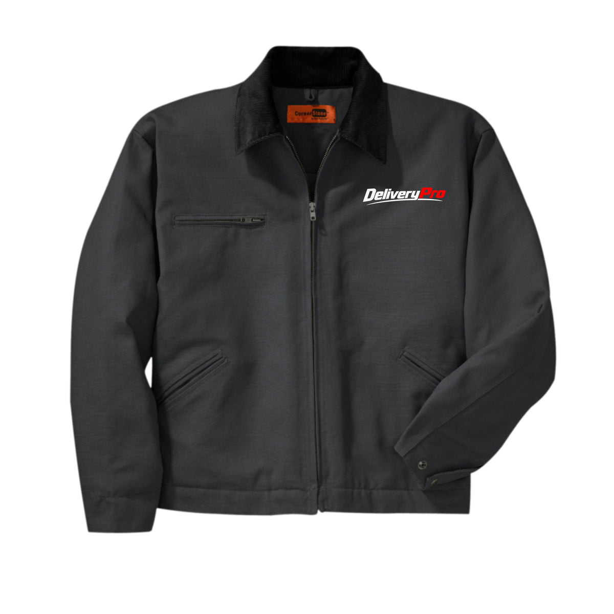DeliveryPro Men's Duck Cloth Driver Jacket in Charcoal - front view