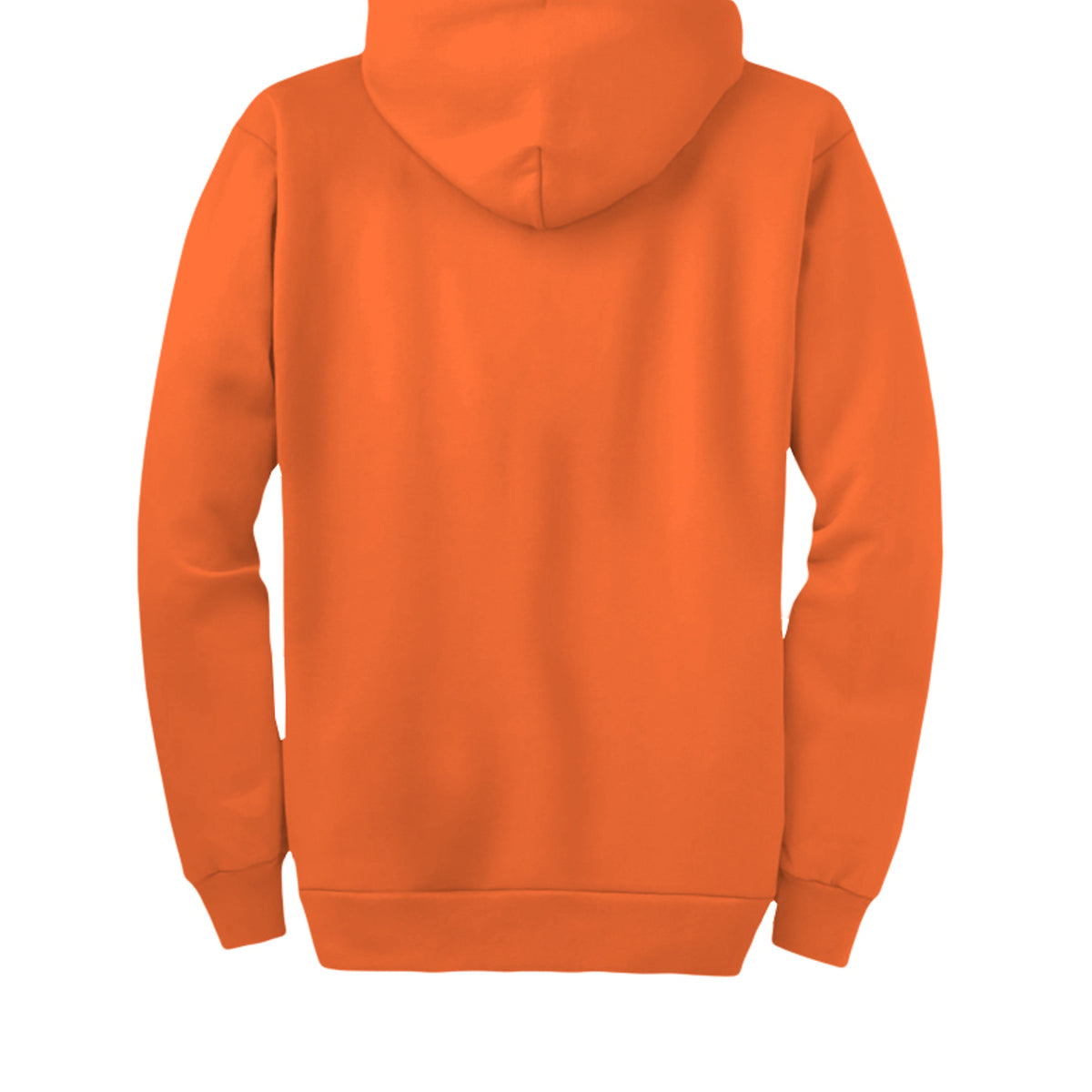 DeliveryPro Men's Essential Fleece Zip-Up Hoodie in Safety Orange - back view