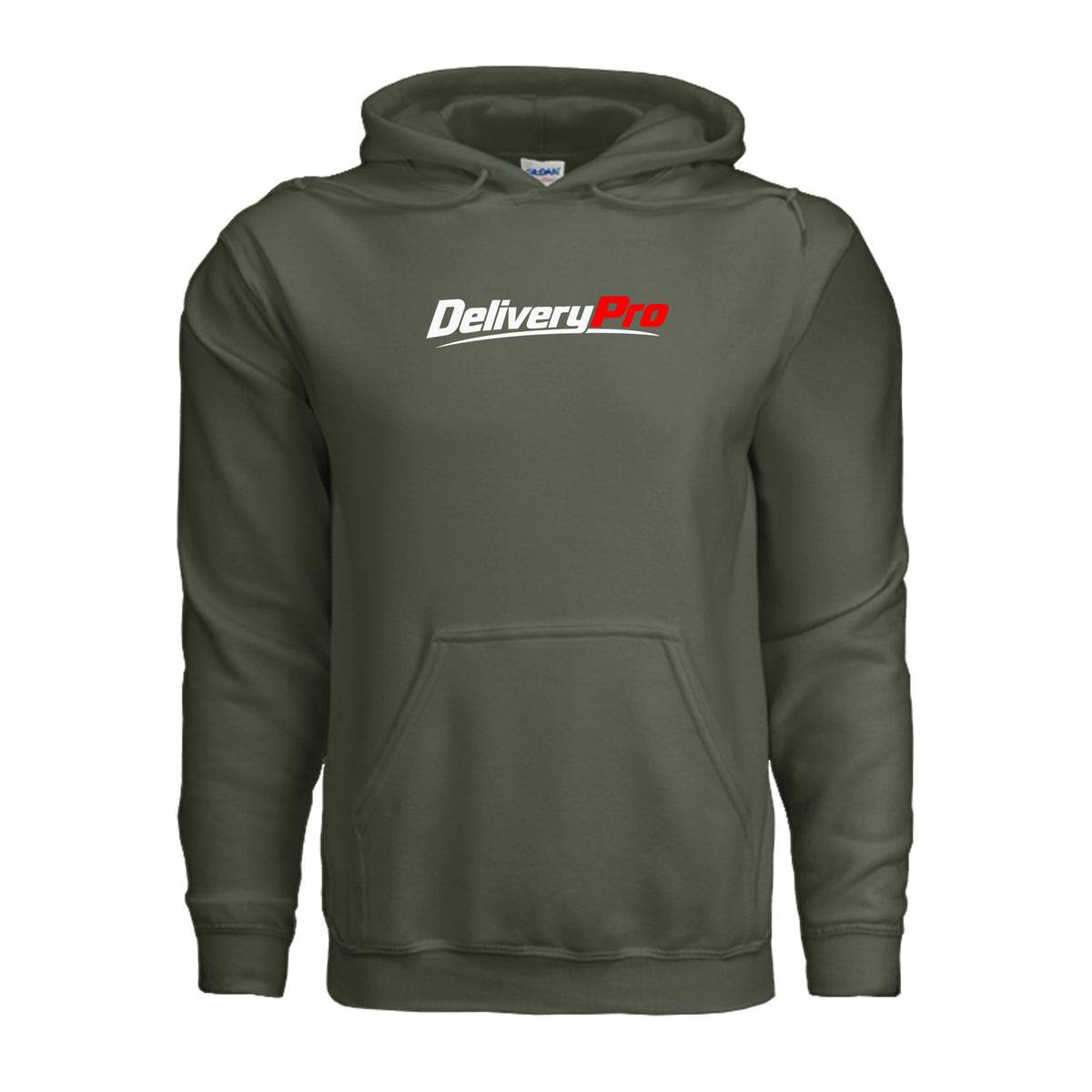 DeliveryPro Men's Fleece Pullover Hoodie in Military Green - front view
