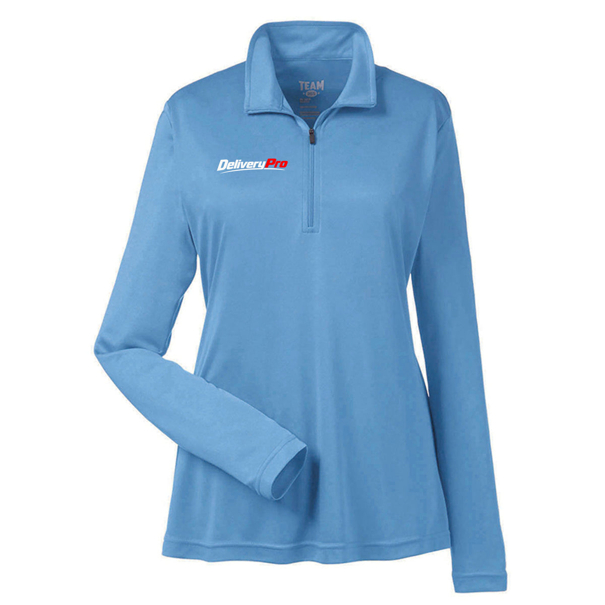 DeliveryPro Women's Performance Quarter-Zip Pullover in Carolina Blue - front view
