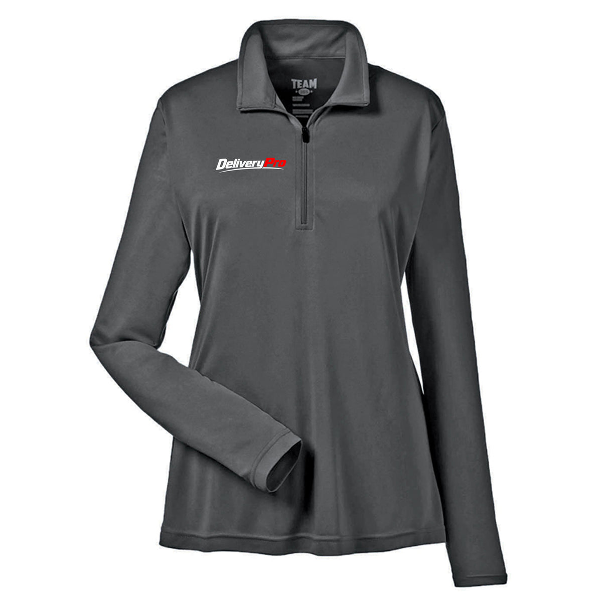 DeliveryPro Women's Performance Quarter-Zip Pullover in Graphite - front view