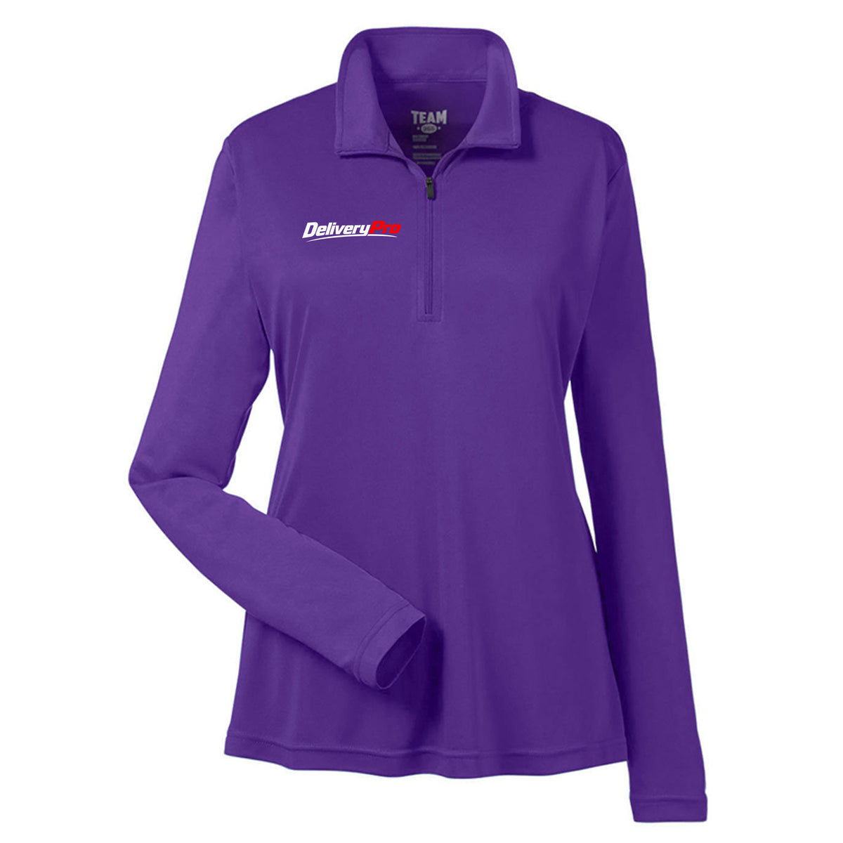 DeliveryPro Women's Performance Quarter-Zip Pullover in Purple - front view